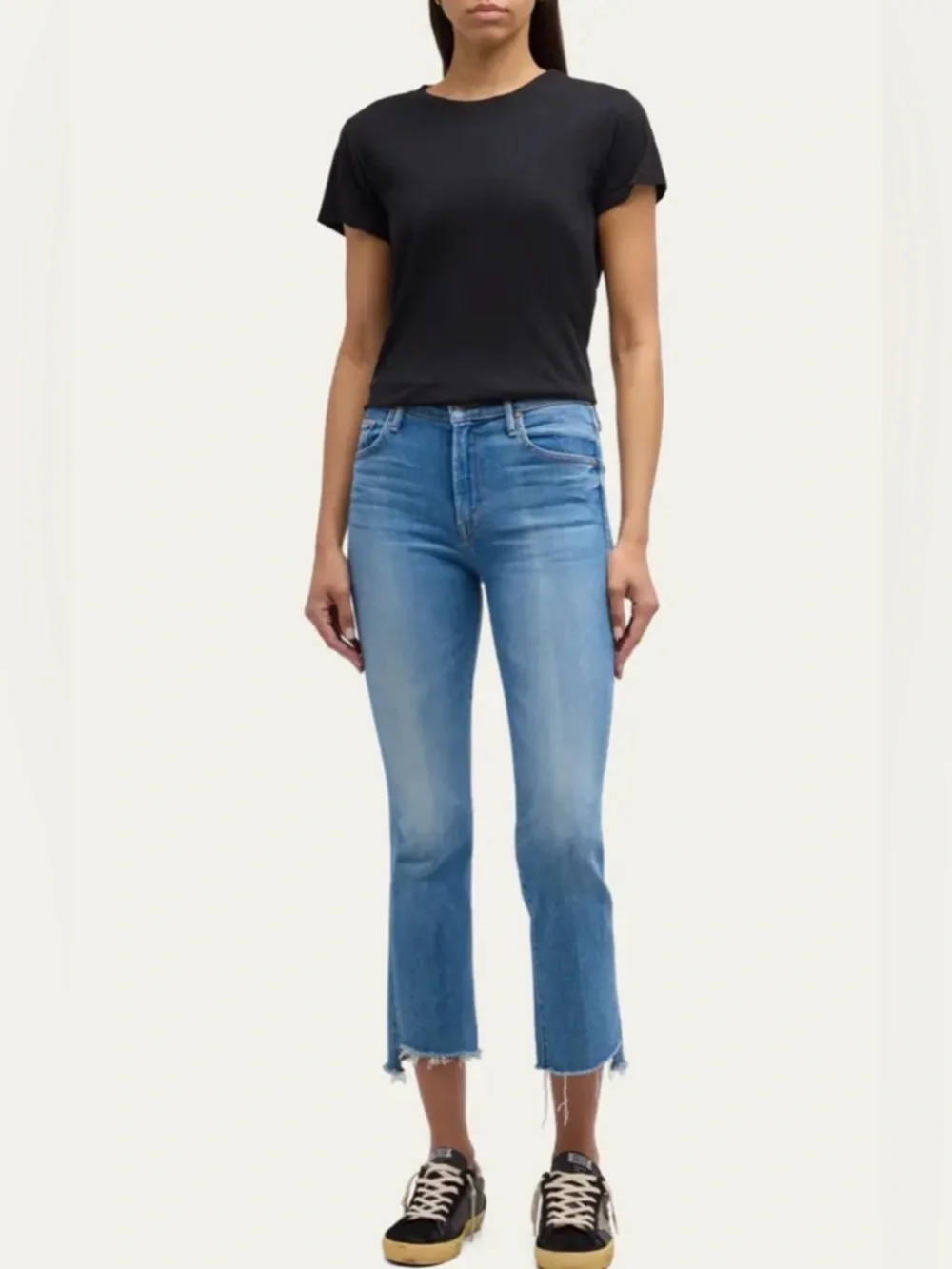 MOTHER The Insider Crop Step Fray Work Hard Play Hard Size 30 - Picture 1 of 14